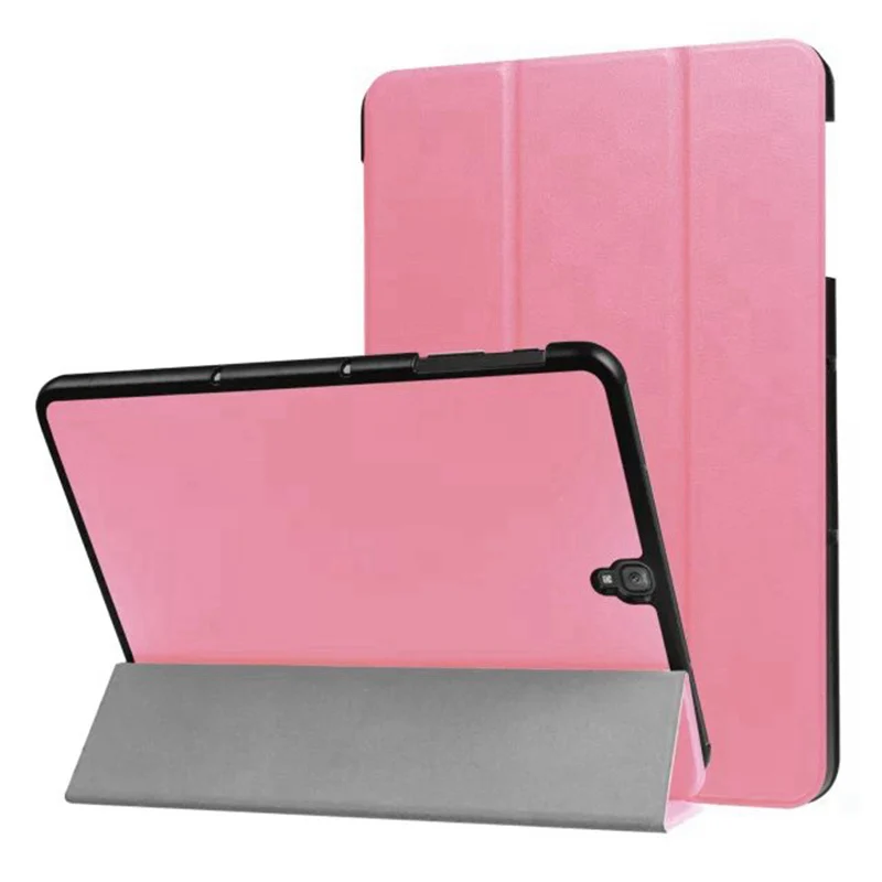 Тонкий магнитный складной чехол-подставка из искусственной кожи для Samsung Galaxy Tab S3 s3 9,7 SM-T820/T825/T829 9,7 дюймов чехол для планшета+ пленка+ ручка - Цвет: pink