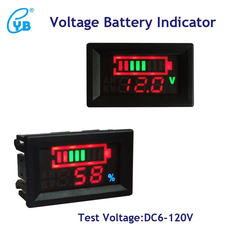 YB27VE DC 6 120V Voltage and Electricity Dual Meters Tester Battery
