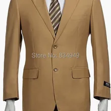 Светло-коричневые хаки свадебные костюмы для мужчин на заказ, на заказ светло-коричневый хаки 2 кнопки тупым отворотом для мужчин светло-коричневый свадебный костюм