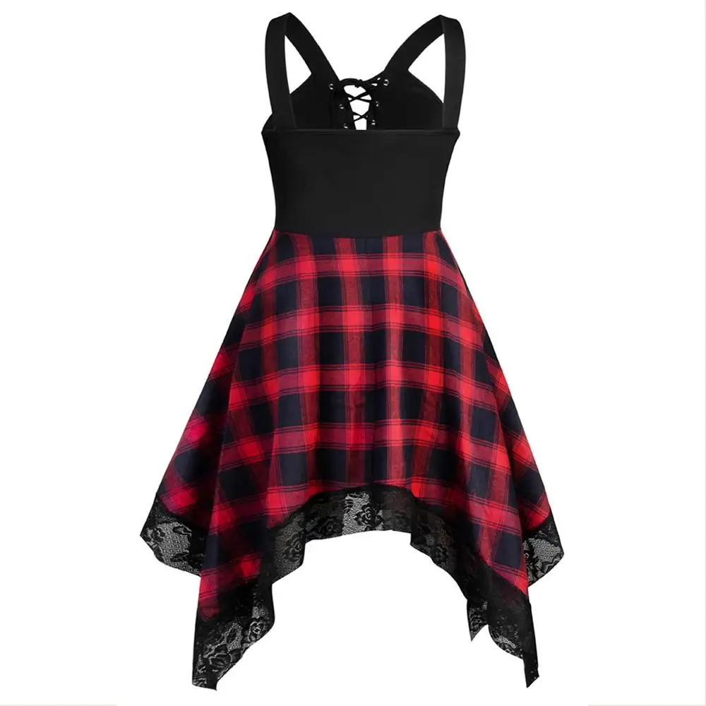 

Medieval Gothic Cosplay Dress Retro Summer Women Band Irregular Short Dresses Halloween Carnivel Cosplay Costume