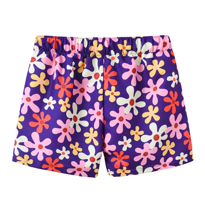 Радужные Повседневные детские пляжные короткие штаны Летние штаны для маленьких девочек бриджи для мальчиков пляжные трусики мягкие брюки - Цвет: 1