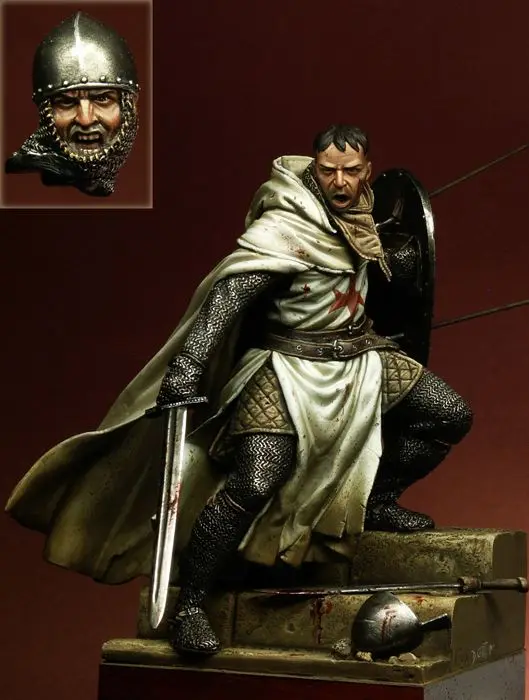 Новый несобранный каучуковый набор Templar Knight XII c. 90 мм 1:18 игрушки сделай сам
