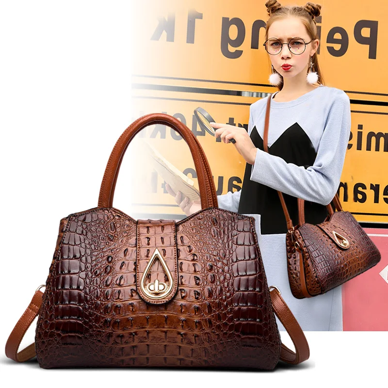 

Na Mille new fashion luxury crocodile pattern quality handbags casual fashion elegant ladies shoulder bag diagonal big bag
