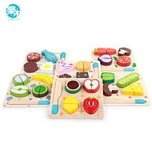 Деревянные игрушки из дерева, деревянная кухонная разделочная доска для резки овощей и фруктов, настоящая игрушка, 6 моделей, детские развивающие игрушки для малышей