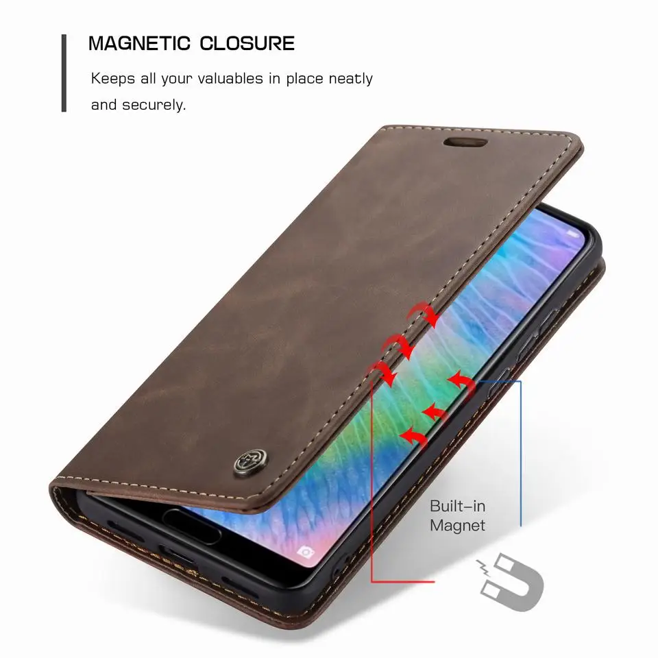 Flip Case For Huawei P Smart 2018 P30 Pro P40 P20 Lite Phone Case Cover Honor 10 lite 2019 Luxury Matte Leather Card Full Cover pu case for huawei