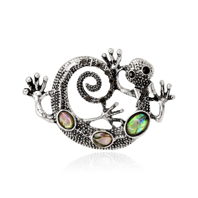 

WEIMANJINGDIAN Brand 2019 Summer New Arrival Color Shell Wall Gecko Brooches for Women Bohemian Jewelry