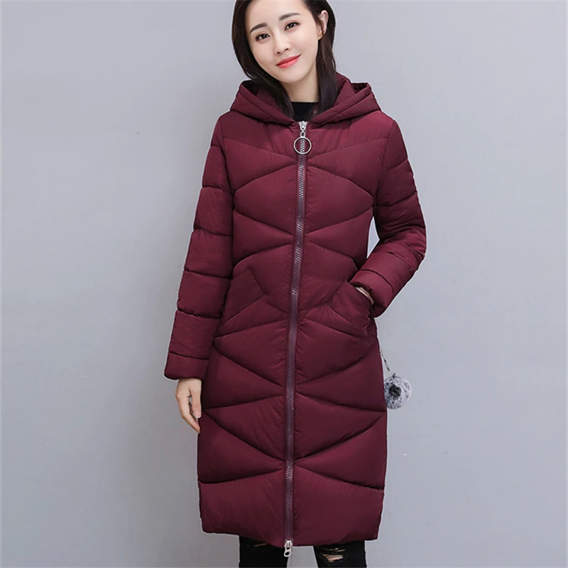 2018 Parka Black Femme brown Belle Longue Dames Nouvelle Taille Fourrure Chaud Fermeture Femmes grey red Hiver Grande L'ukraine Manteau Mode Outwear wine green Éclair Coton Veste ERwfzqC