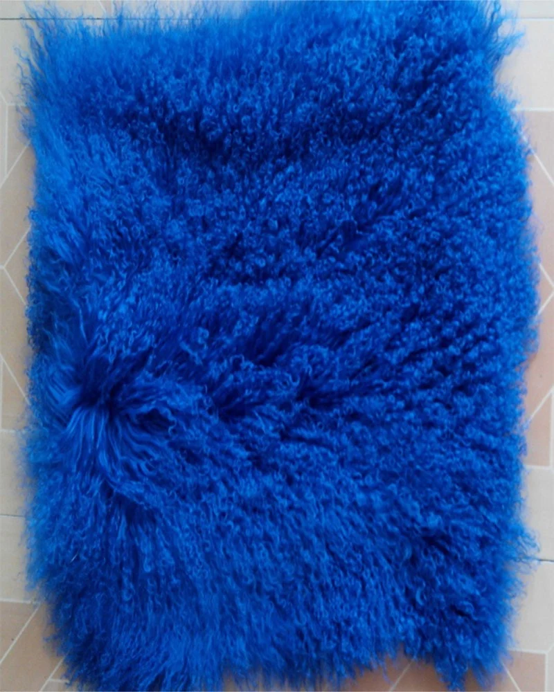 Kalgan Mongolian Fur Rug Plate Blue Home Rugs and Carpets For Living