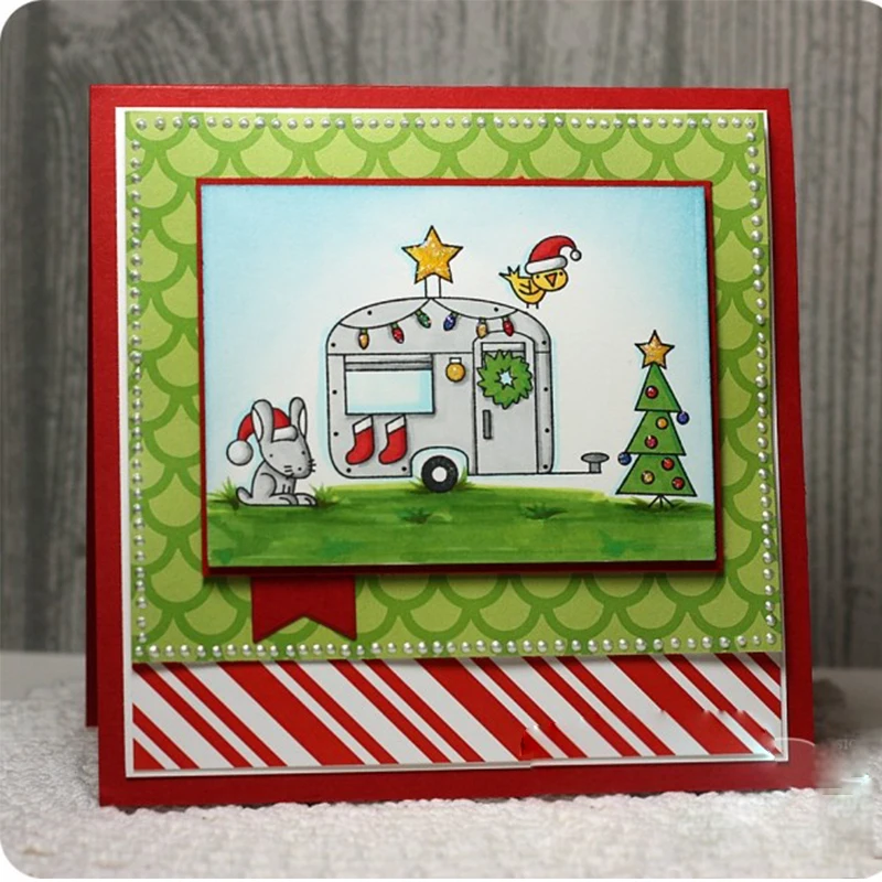 6x8in Merry Christmas Camp прозрачный чистый силикон штамп DIY Скрапбукинг/Фотоальбом Карта ручной работы декоративный прозрачный штамп