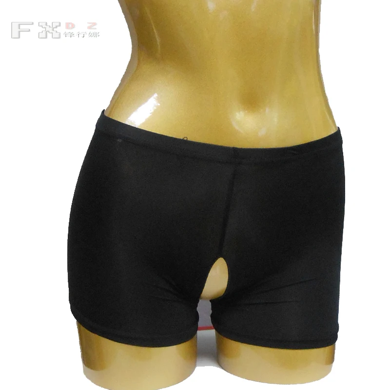 Сексуальный открытый промежность ледяной шелк прозрачная нижняя одежда шорты Прозрачное нижнее белье Эротическое белье дерзкие трусики FX7