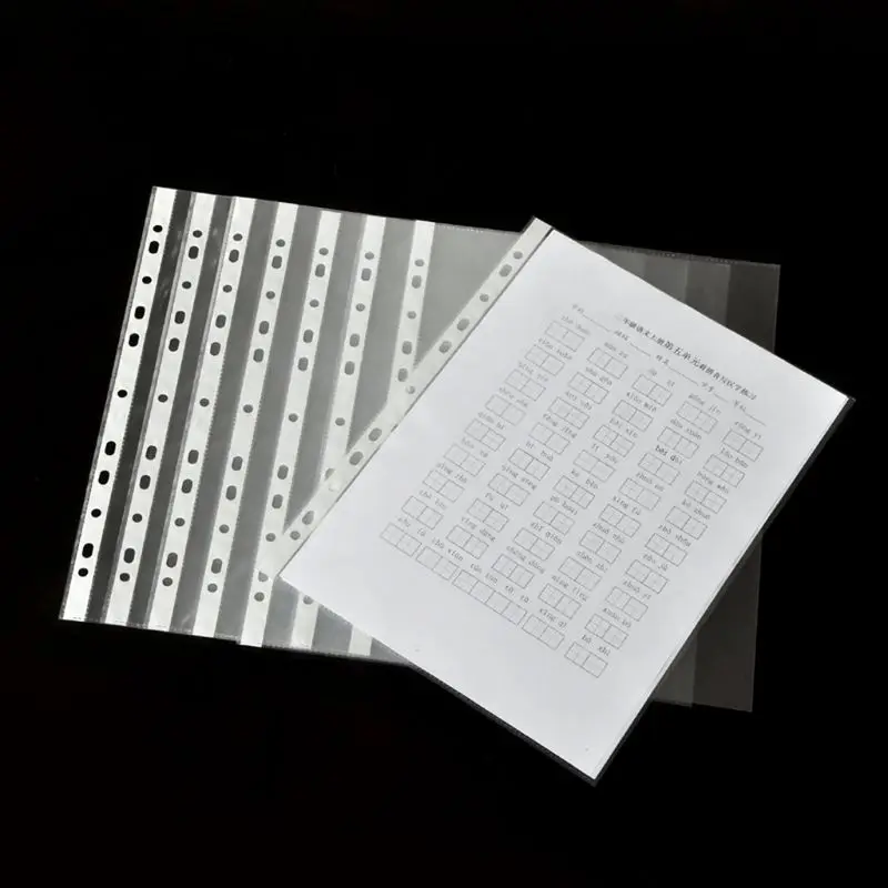 

100pcs 2C A4 Transparent General Purpose Embossed Document Envelope Bags Business Supplies