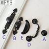 Black Dresser Knobs / Drawer Knob Bail Pulls Handles Back Plate / French Kitchen Cabinet Knobs Backplates Handle  Rustic Plates ► Photo 1/6
