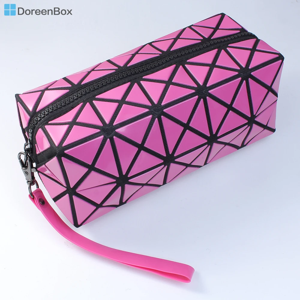 Doreen Box Polyester Cosmetic Makeup Bags Cosmetic Rectangle Black