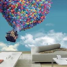 Фото обои 3D стерео синий хитовый цвет горячий воздушный шар Фреска настенная ткань детская спальня гостиная фон Покрытие