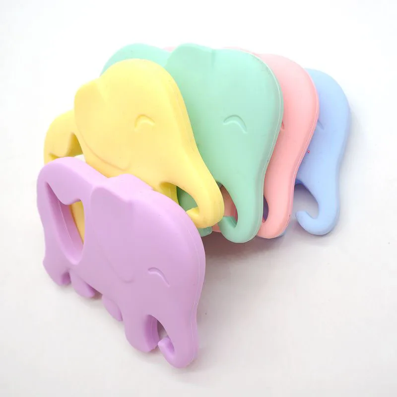 

Chenkai 10PCS Silicone Elephant Teether Soft Baby Pacifier BPA Free For DIY Baby/Infant Nursing Chewing Teether Pendant Necklace
