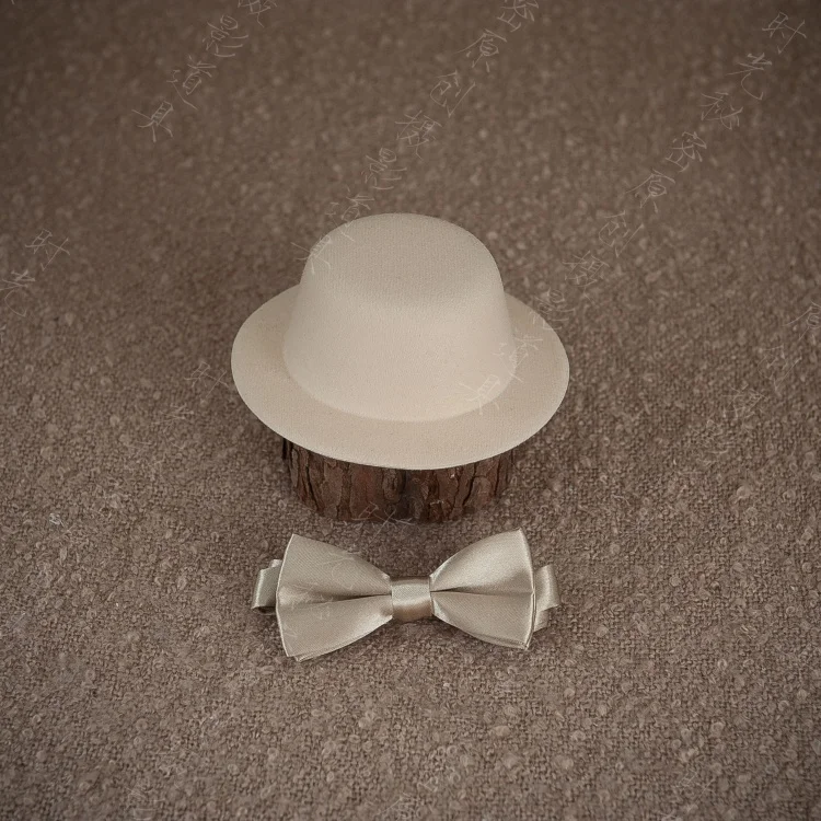 

Newborn children photography props hat bow tie photo props accessories multi - color baby boys