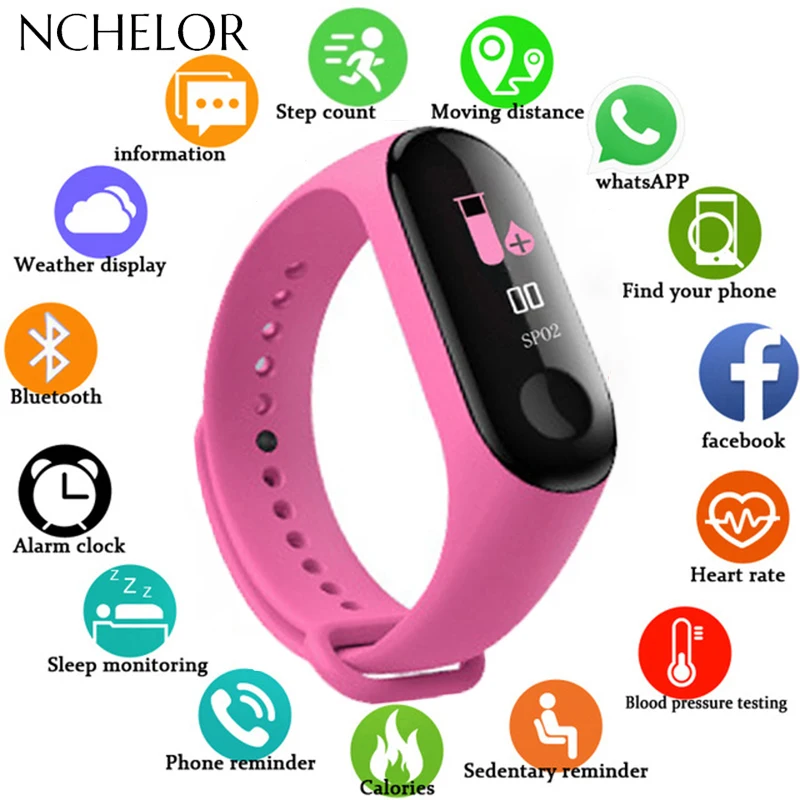 

Fashion Sport Watch Men Digital Clock Heart Rate Fitness Tracker Bluetooth Call Reminder Message Push Smart Bracelet for Women