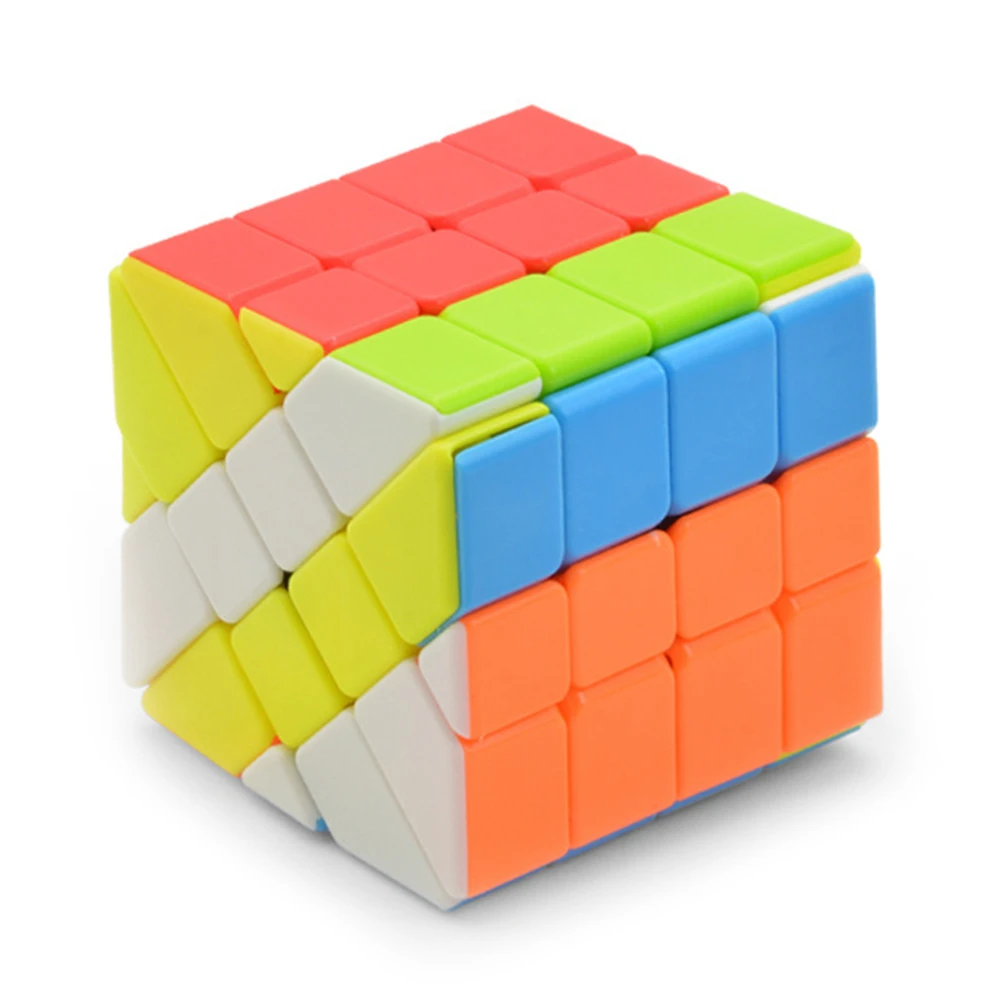 Babelemi Aosu 4x4x4 Yileng Speed Skew Magic Cube Puzzle Fisher Cubes Children Kids Educational Toys Christmas Gift calvin s puzzle super fisher 3x3x3 cube ice green ice blue 6 color stickers strange shape magic cube children s educational toy