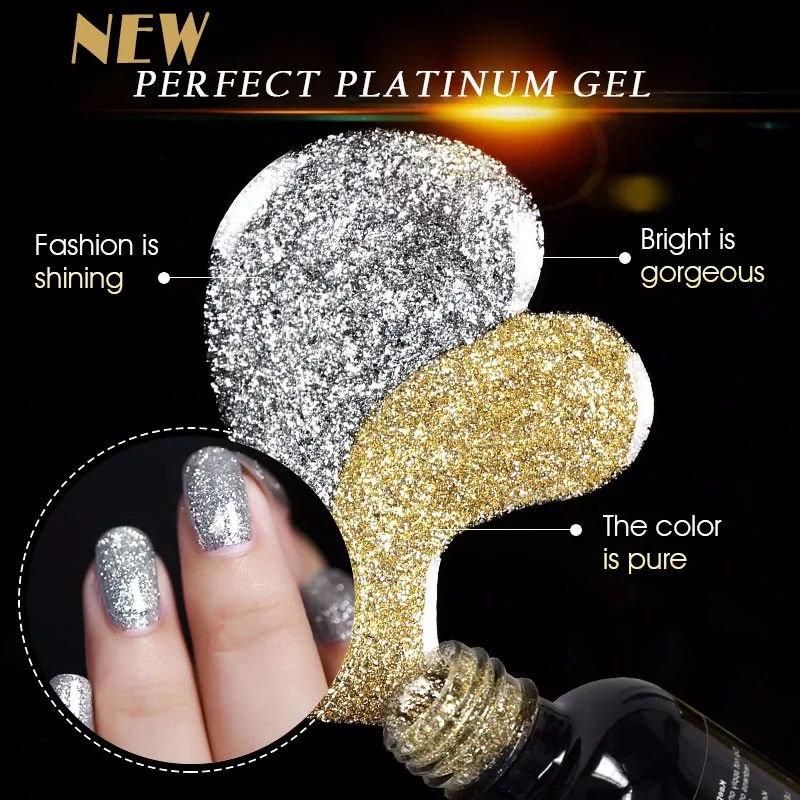 Purpurina de gel de platino Francheska remojo de esmalte de gel de uñas de larga duración oje vernis semi permanente lakiery hybrydowe unha laca Purpurina de gel de platino Francheska remojo de esmalte de gel de uñas de larga duración oje vernis semi permanente lakiery hybrydowe unha laca