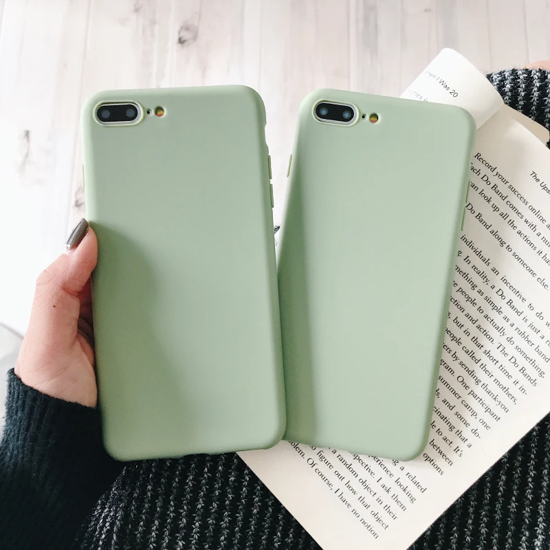 Модный милый чехол для телефона iPhone X 7 6 6s 8 Plus XR XS Max простой однотонный мягкий из