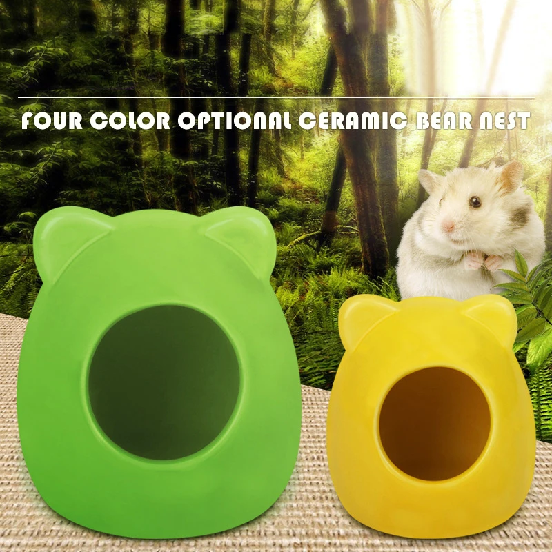 

small bear-head hamster Guinea Pig Cages For Hamsters house Summer and autumn cooling Ceramic nest Pets And Animals Accessories