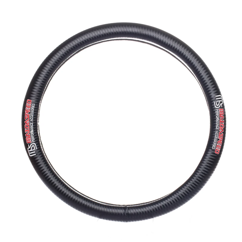 

JDM Car styling for MAZDASPEED MS emblem diameter 38cm Carbon fiber steering wheel cover for mazda toyota honda accessories