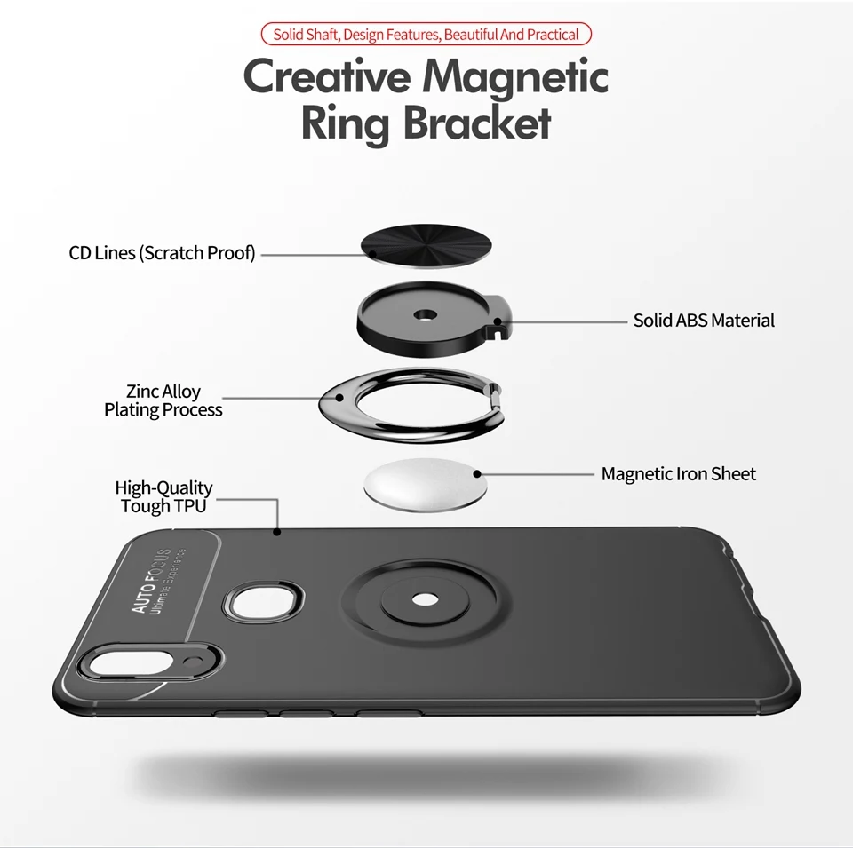 WHaY Case For Vivo V9 360 TPU Degree Finger Ring  Holder Car Magnet Phone Cover For Vivo Nex V11 Pro V9 S Vivo V9 Nex S Coque   (9)