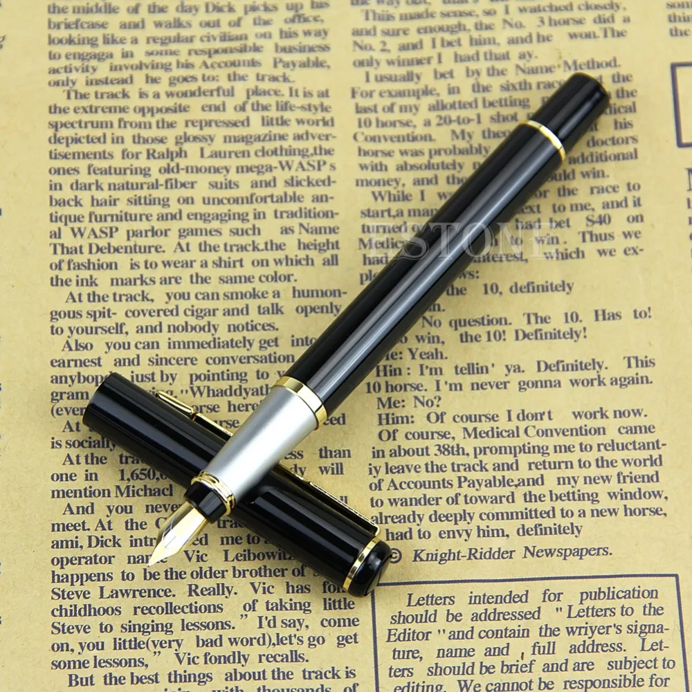 

2018 High Quality Hot New Black Fountain Pen BAOER 801 Fine Nib For office business signature