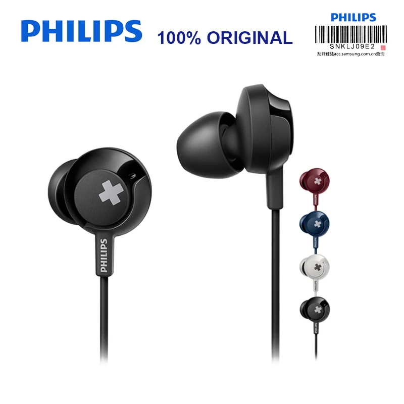 Philips SHE4305 НЧ, проводная гарнитура с микрофоном с наушники-вкладыши стерео Шум шумоподавления спортивные наушники с микрофоном ушной крючок для LG официальный Тесты