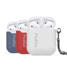 Фотография Silicone Case Protective Cover Pouch with Anti Lost Cable For Apple Airpods Air Pods Sleeve Fundas Accessories Free Gift