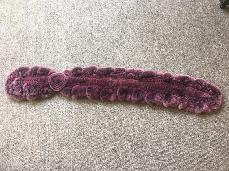 genuine knitted rabbit fur scarf neck collar (5)