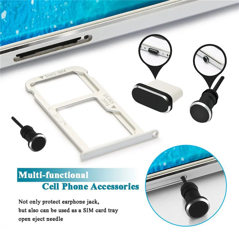 

2019 New Dust Plug Set Type-C Charging Port 3.5mm Headphone Jack Cell Phone Accessories mobile phone accessories dust plug set