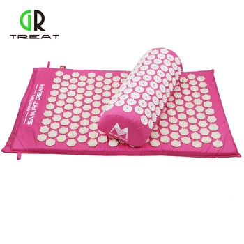 

GR Treat Appro.66*40cm Lotus Shape Yoga Mats Fitness Pink Apuncture Mat Relief Pain Massage Acupressure Pillow Set
