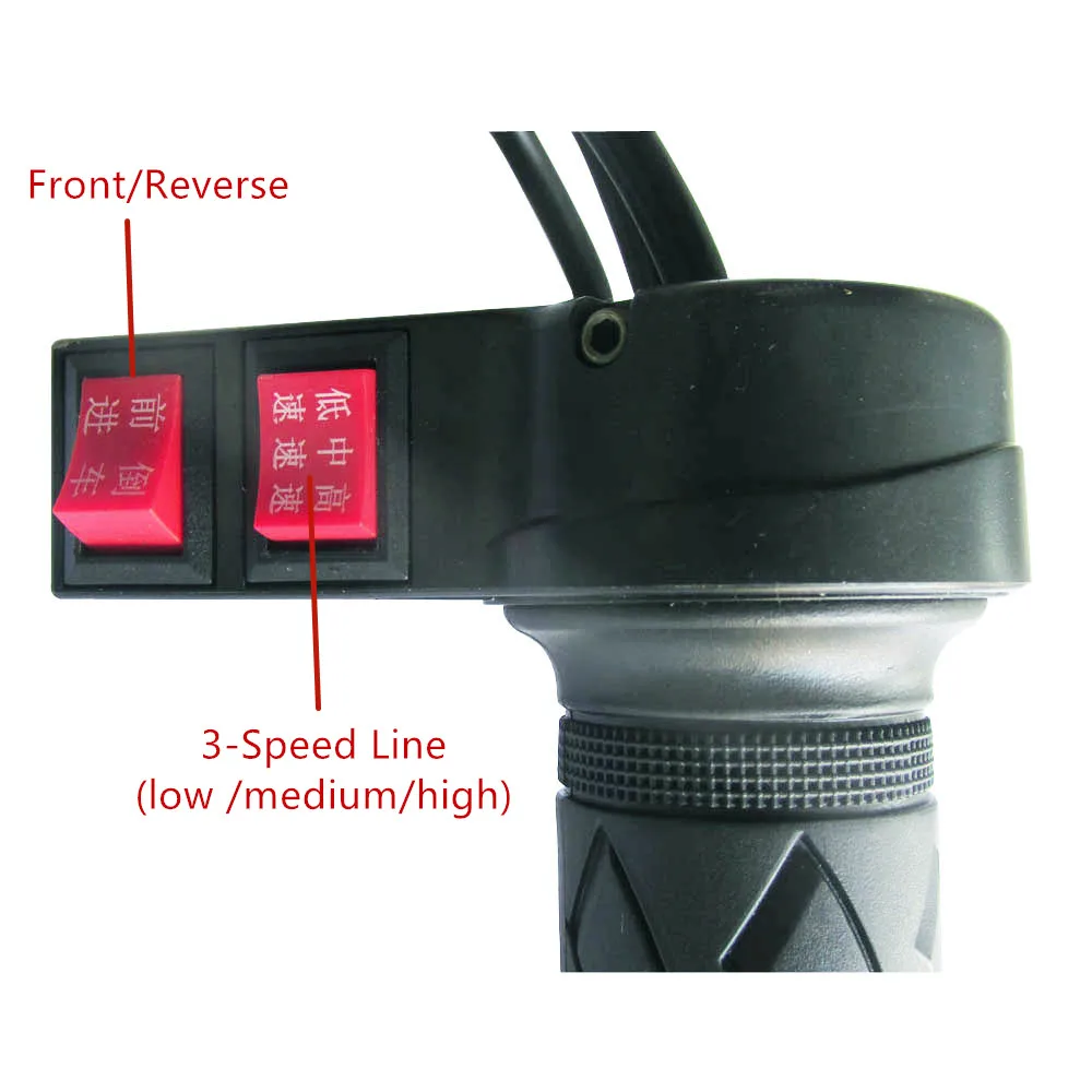 Clearance 12V/24V/36V/48V/64V/72V/96V electric bicycle throttle with 3 speed controller and forward reverse for ebike/scooter/tricycle 5