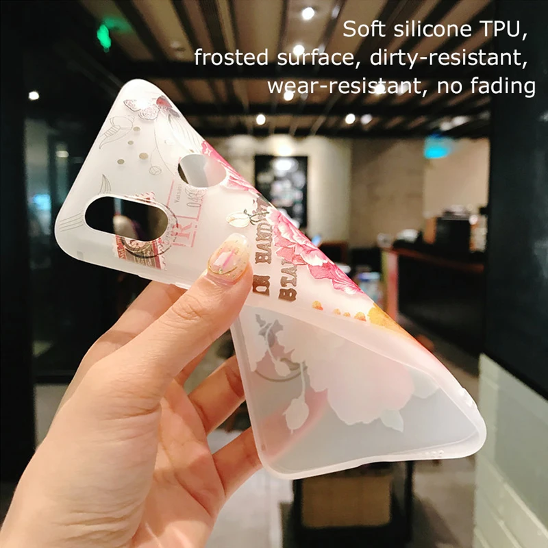 ROSINOP 3D Цветочный матовый Силиконовый чехол для iphone xs max xr 5 6 7 8 plus прозрачный мягкий