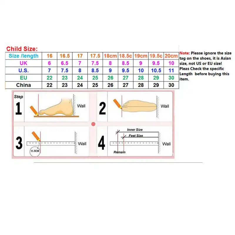 size 22 kids shoe