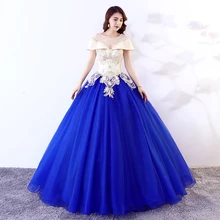 Vestidos De 15 Anos Quinceanera платье с круглым вырезом элегантное платье для девочек Королевский синий с блесками бальное нарядное платье с открытой спиной