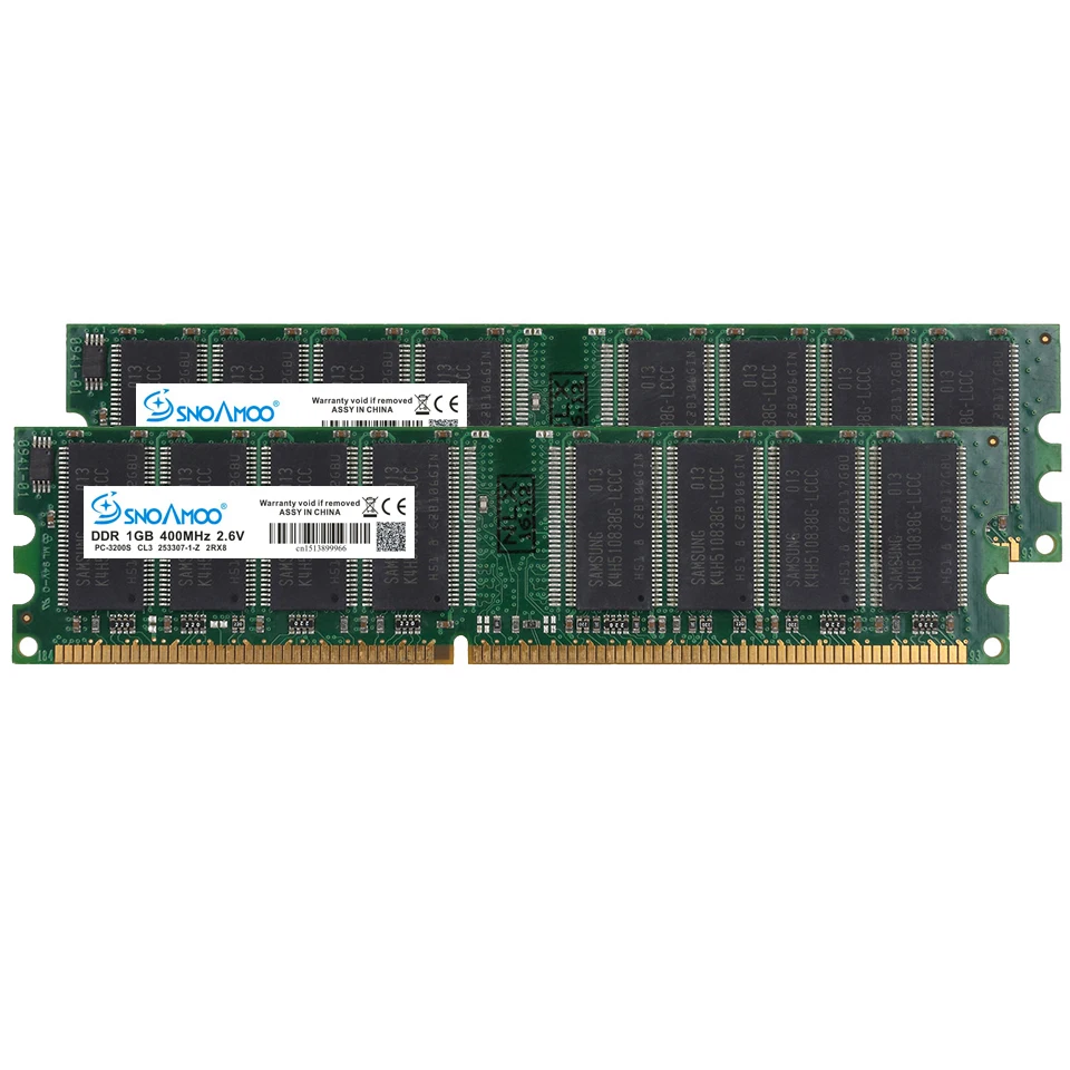 SNOAMOO Настольный ПК ram s DDR 333 МГц 2 Гб(1GBx 2 шт) ram PC-2700U DDR1 DIMM Non-ECC компьютер 184Pin настольная память пожизненная Гарантия
