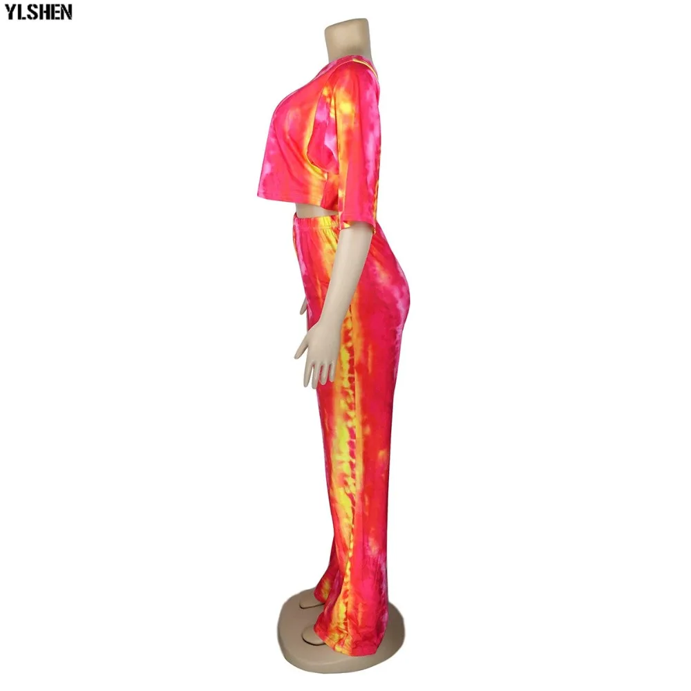 2019 Plus Size 2 Two Pieces Sets Women Gradual Print Casual Short Tops Sweatshirt Pants Suits Women Tracksuits Hoodies Outfits08