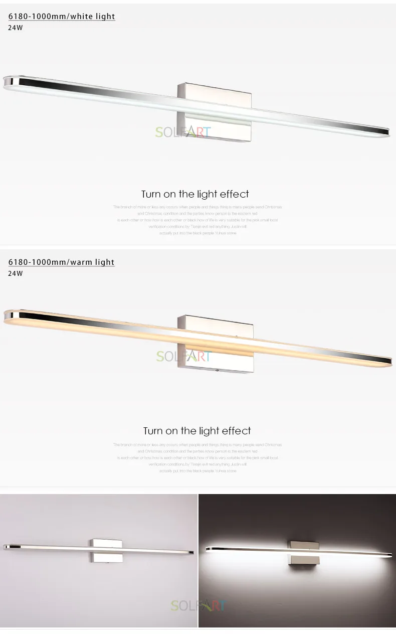 SOLFART бра, настенный светильник для ванной комнаты, современный светильник для спальни, зеркало для ванной комнаты, настенный светильник, настенная лампа 6180