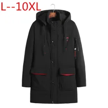 10XL 9XL 8XL 6XL 5XL 4XL черный цвет большой размер полиэстер Тонкая зимняя куртка мужская парка весеннее повседневное теплое пальто плюс размер