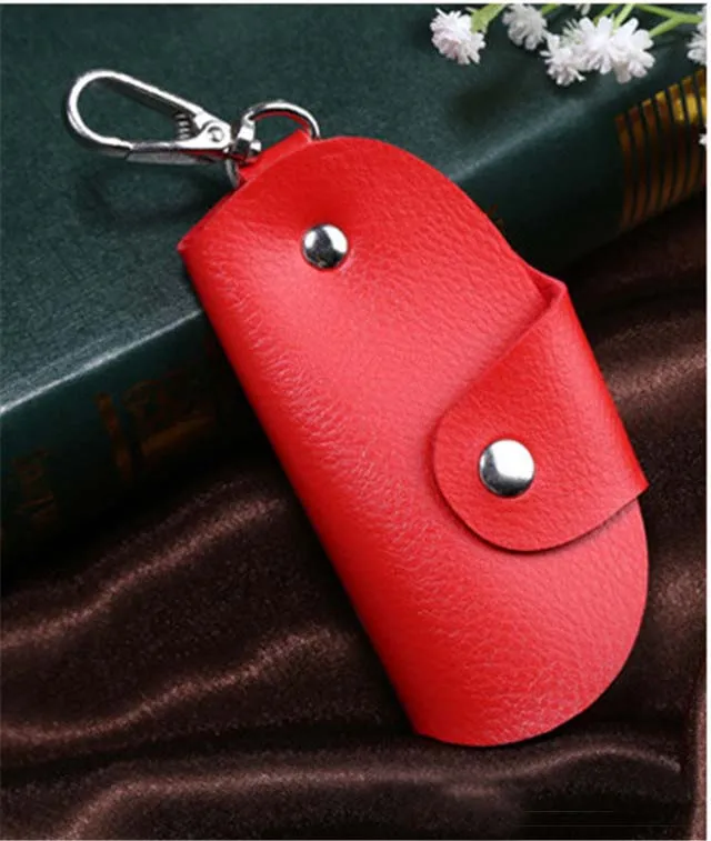 

2018 Women Men Key Holder Pu Leather 5 Colors Keys Organizer Keychain Fashion Solid Key Wallets Key Bag Car Housekeeper HB248