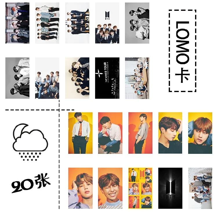 

New kpop BTS Bangtan Boys The Same Iron box photo cards LOMO 20 small card