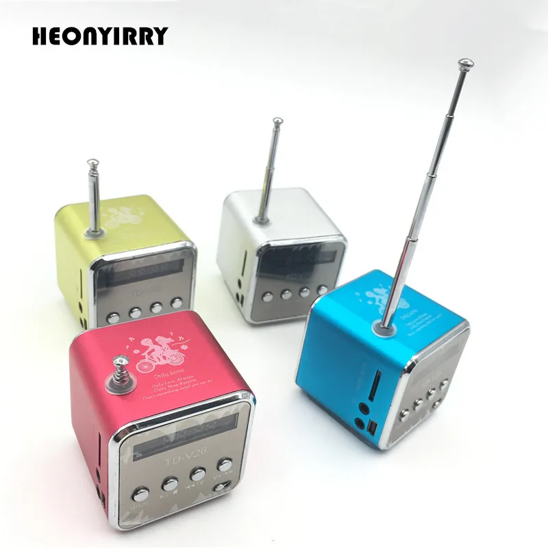 

TD-V26 Portable Mini Speaker Digital LCD Sound Micro SD/TF FM Radio Stereo Music Loudspeaker for Laptop Iphone Mobile Phone MP3