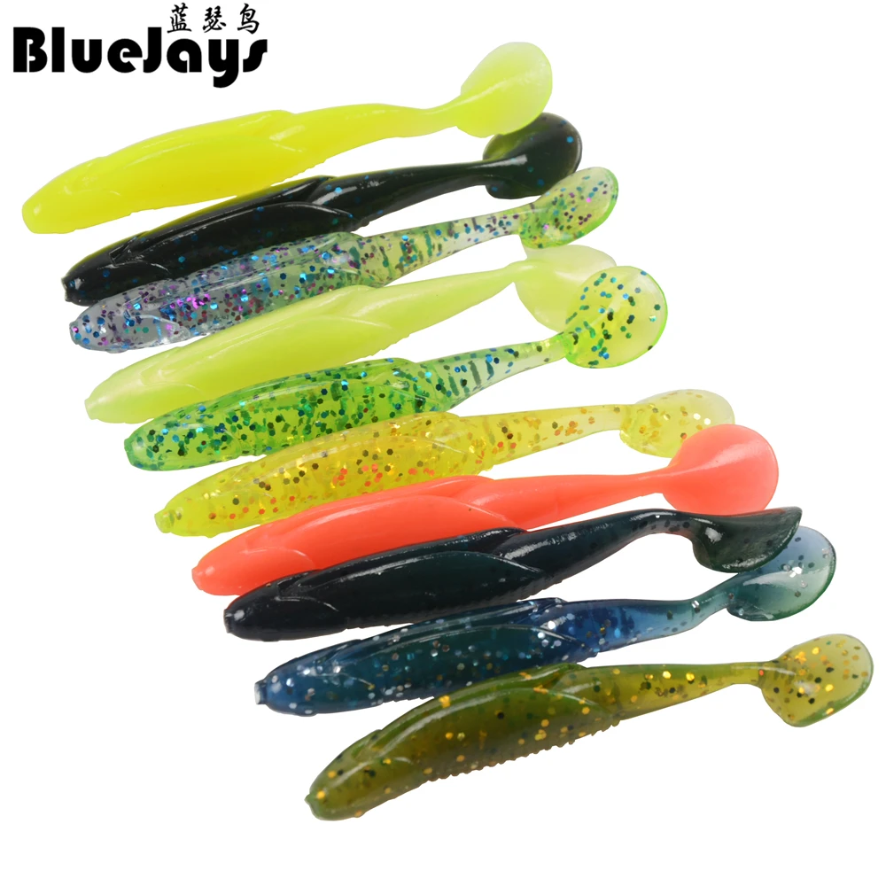 BlueJays 10pcs/lot soft bait 10 colors 10cm 6g fishing lures Soft lures