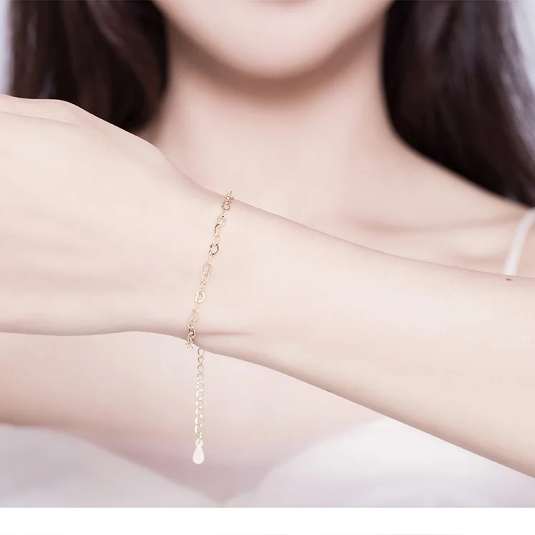 WOSTU браслеты золотистого цвета 925 пробы Серебряный ослепительный браслет браслеты для женщин минималистичный дизайн ювелирные изделия CQB134