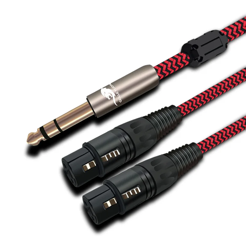 Hi Fi аудио кабель стерео 6 35 мм для двойной XLR женской смесительной консоли Amp 2 *