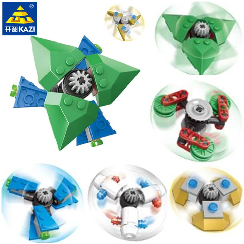 

KAZI KA001 6PCS/lot Finger spinner Model Building Blocks Education Toys Fidget Spinner Christmas gifts Anti Stress Toys