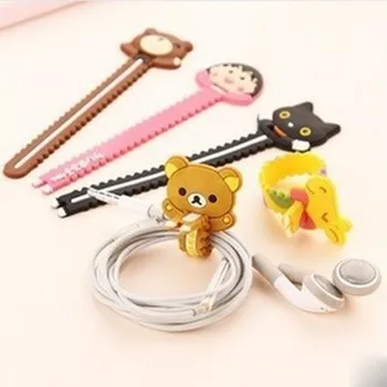 

200PCS/lot Cartoon Bear Giraffe Fixed Line Clamp Cable Wire Organizer Clip Tidy Cord Holder Bobbin Winder
