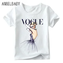 Модная детская футболка с принтом для девочек; летние топы с короткими рукавами для маленьких девочек; Отличная повседневная одежда для детей; HKP2118